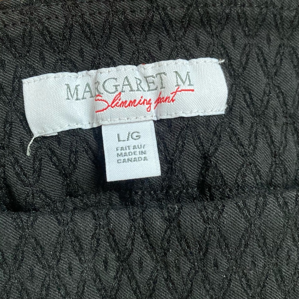 Margaret M Bobbie Capri Straight Leg Jacquard Slimming Pant Women’s Large Black - Picture 2 of 6